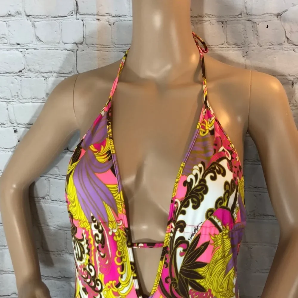 Milly Cabana Acapulco Plunge Maillot Swimsuit - Picture 2 of 16